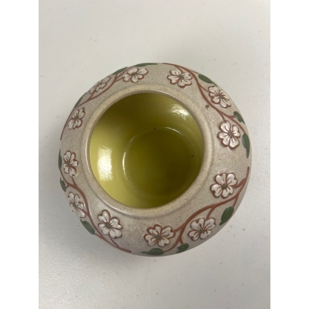 Pigeon Forge Pottery Dogwood Floral Round Bowl Tan Yellow Vintage Tennessee 4.5" - Picture 7 of 11